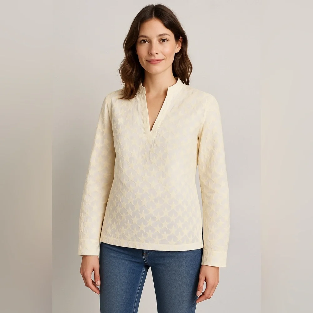 Tory Burch Embroidered Star Tunic Top